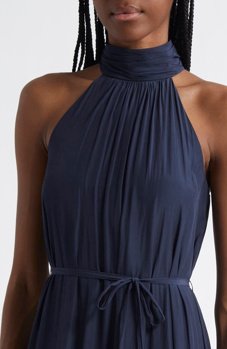 Ramy Brook Eleah Mixed Media Floral Embroidery Detail Dress, Alternate, color, Navy