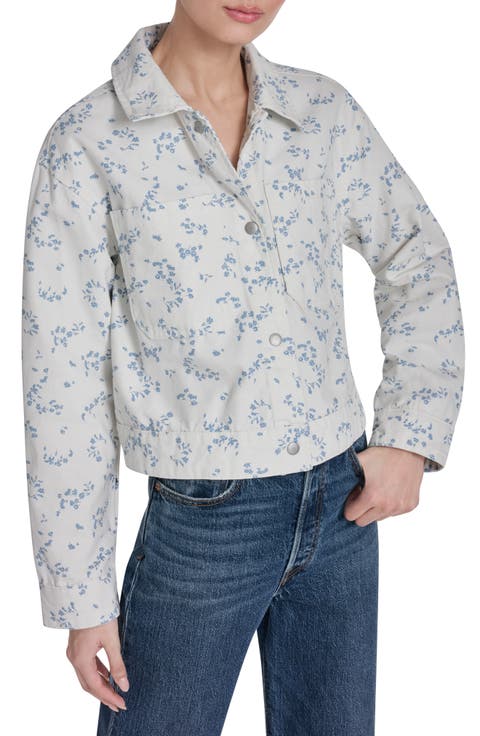 Floral Print Shirt Jacket