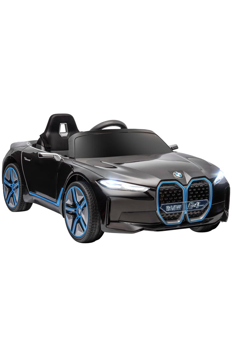 Aosom 12V Licensed BMW Kids Electric Car with 2.4G Remote Control Suspension System Horn Music Lights, Main, color, Black
