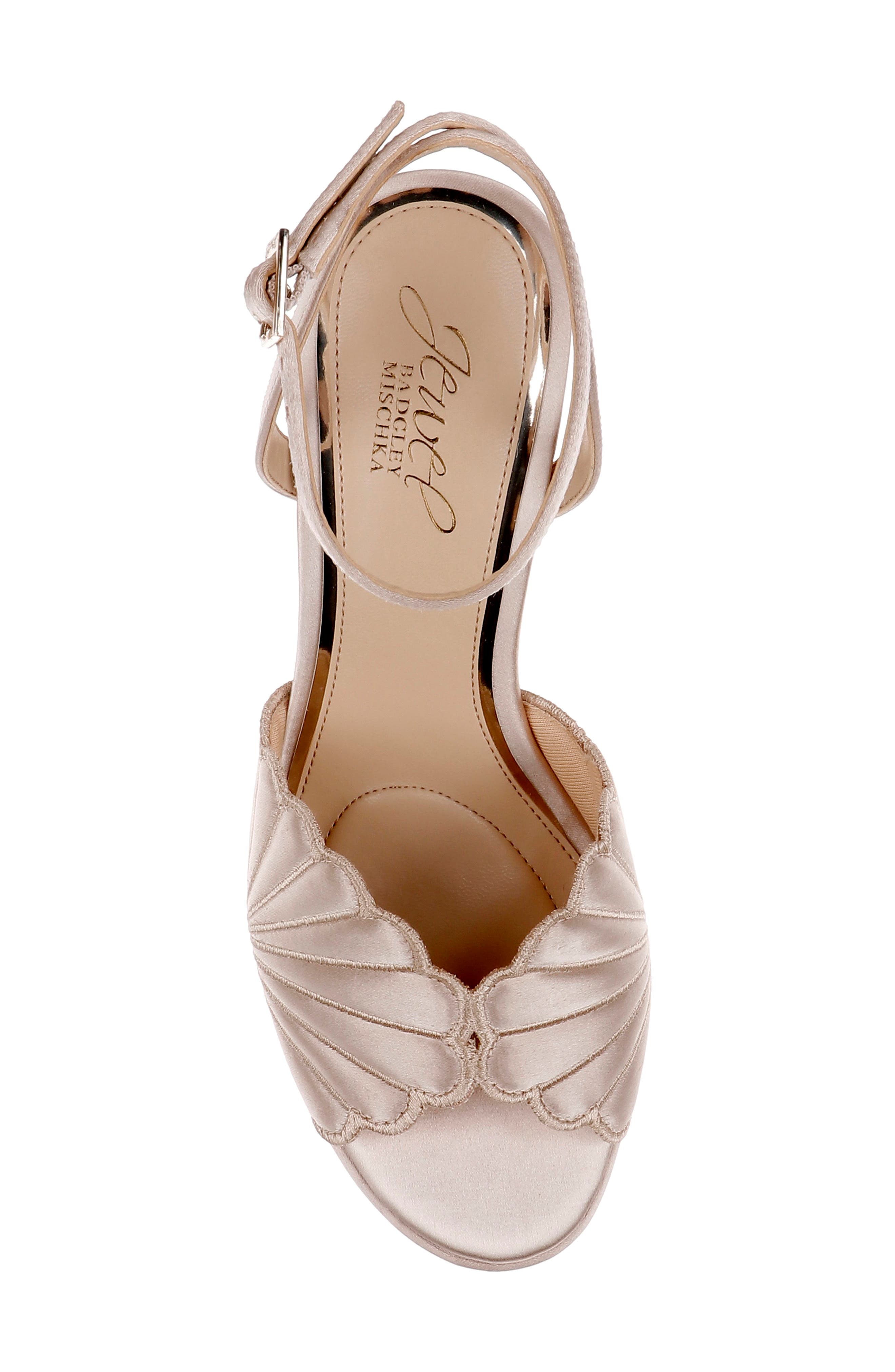 Paola Ankle Strap Platform Sandal, Alternate, color, DARK BEIGE SATIN