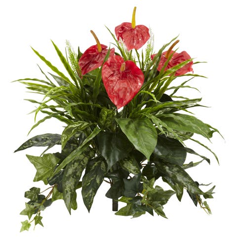 24-in Mixed Anthurium Artificial Plant (Set of 2)