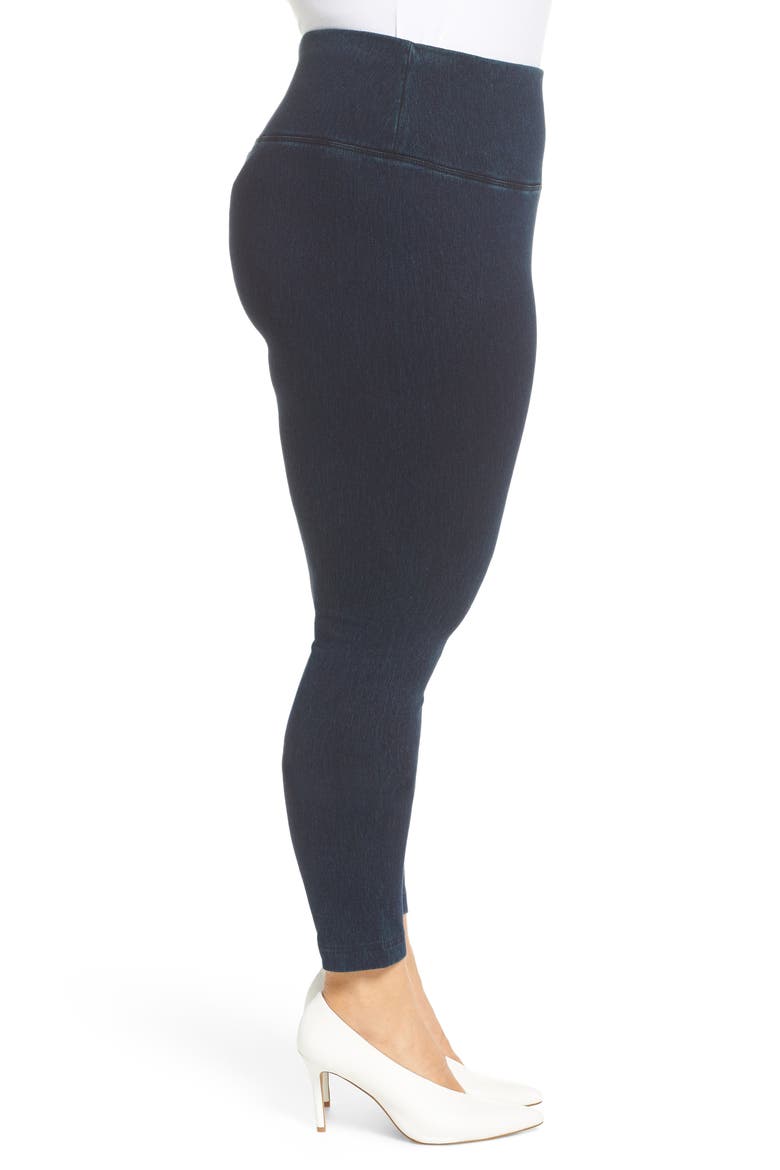 'Lyssentials High Rise Stretch Denim Leggings, Alternate, color, INDIGO