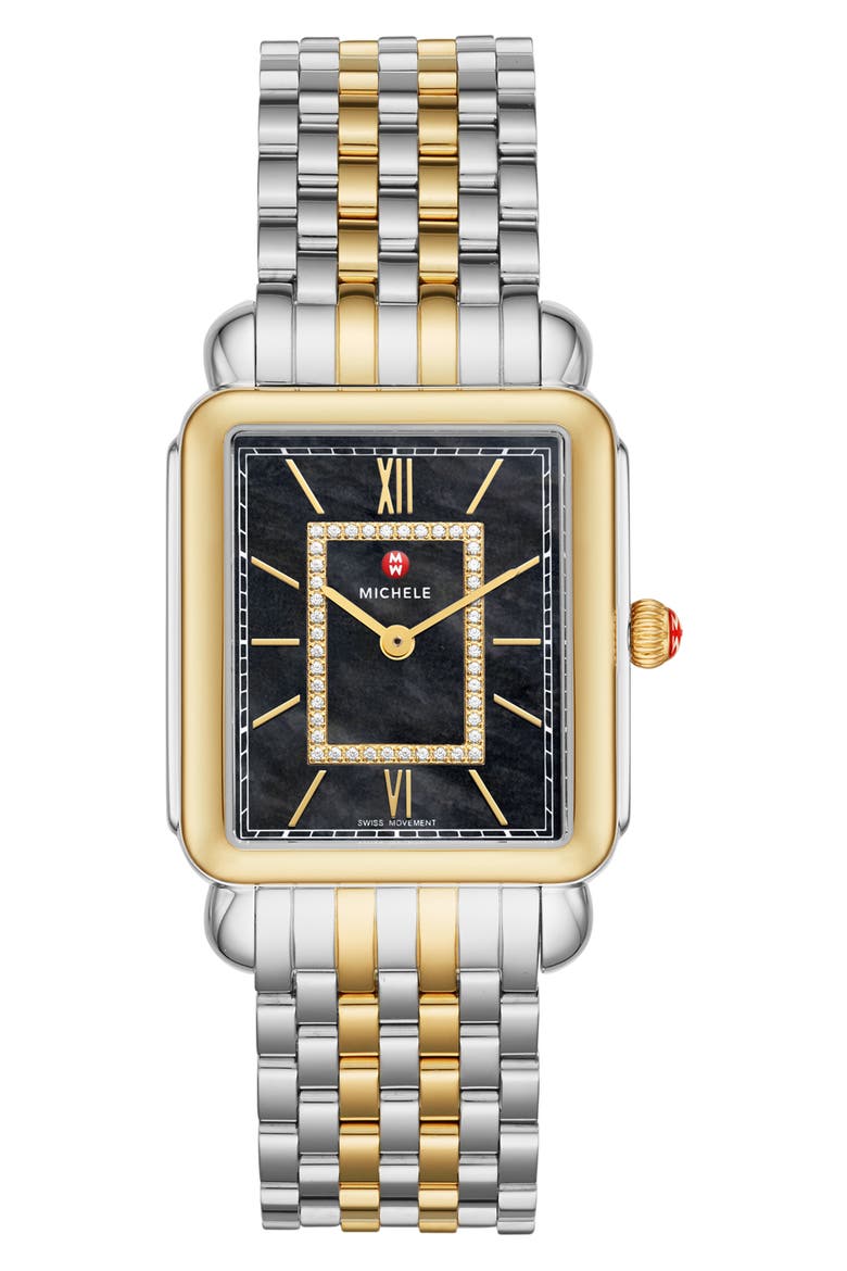 Deco II Diamond Bracelet Watch, 32mm, Main, color, TWO TONE