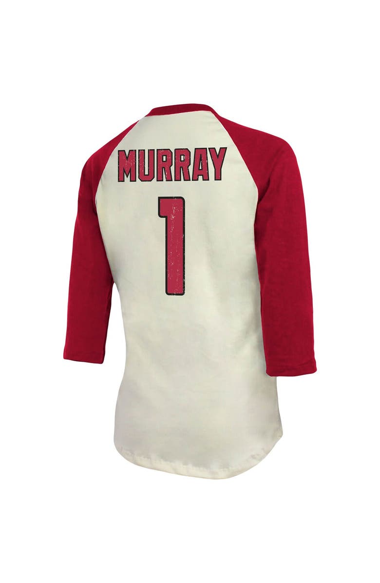 Majestic Threads Women's Fanatics Branded Kyler Murray Cream/Cardinal Arizona Cardinals Player Raglan Name & Number 3/4-Sleeve T-Shirt, Alternate, color, 