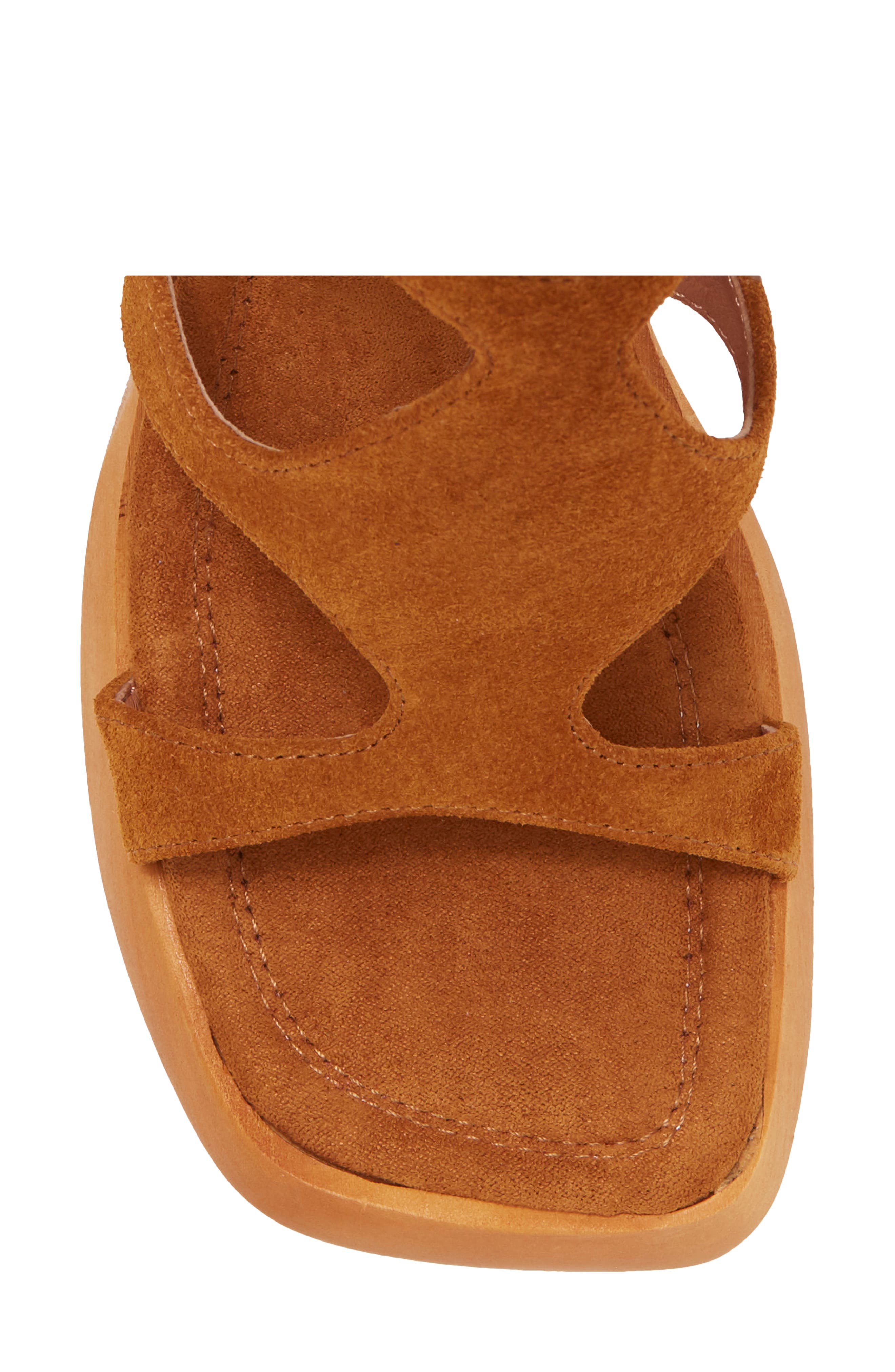 Idolize Ankle Tie Sandal, Alternate, color, TAN SUEDE COMBO
