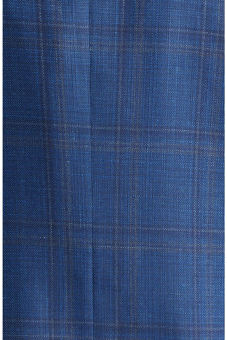 Kei Trim Fit Blue Mélange Shadow Plaid Wool & Silk Blend Sport Coat, Alternate, color, BRT BLUE