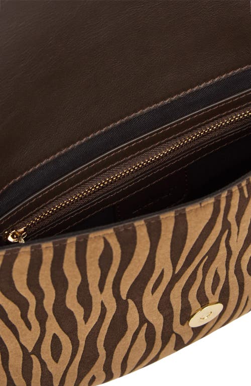 Lk Bennett Jodie Oloid Zebra Print Crossbody Bag In Black