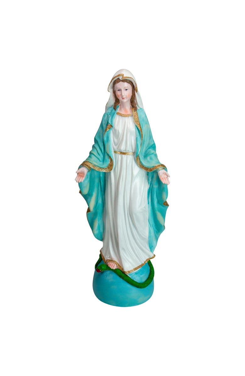Northlight Virgin Mary with Open Arms Outdoor Garden Statue - 24", Main, color, Blue