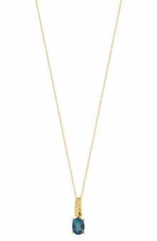 Bony Levy BLC 14K Gold London Blue Topaz Pendant Necklace