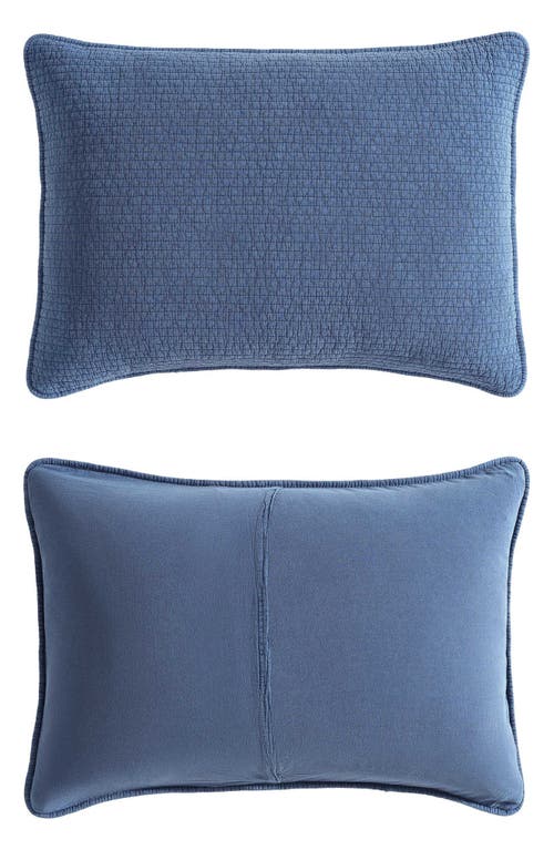Nautica Seashore Stitch King Quilt Sham Set In Navy