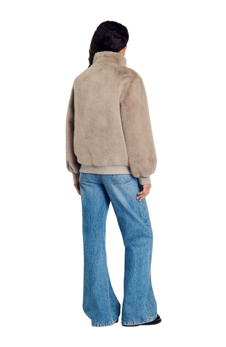 SANDRO Faux fur jacket, Alternate, color,