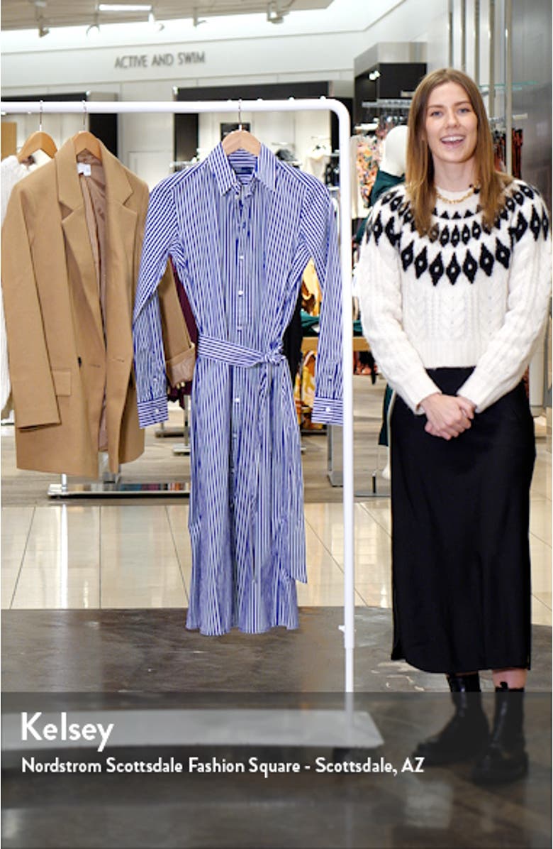 Ashton Long Sleeve Tie Waist Shirtdress, sales video thumbnail