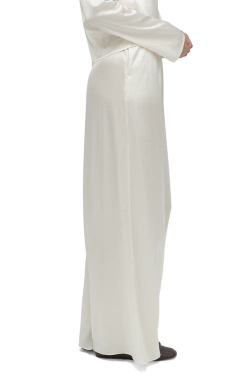 Favorite Daughter Tribeca Wide Leg Satin Pants In White