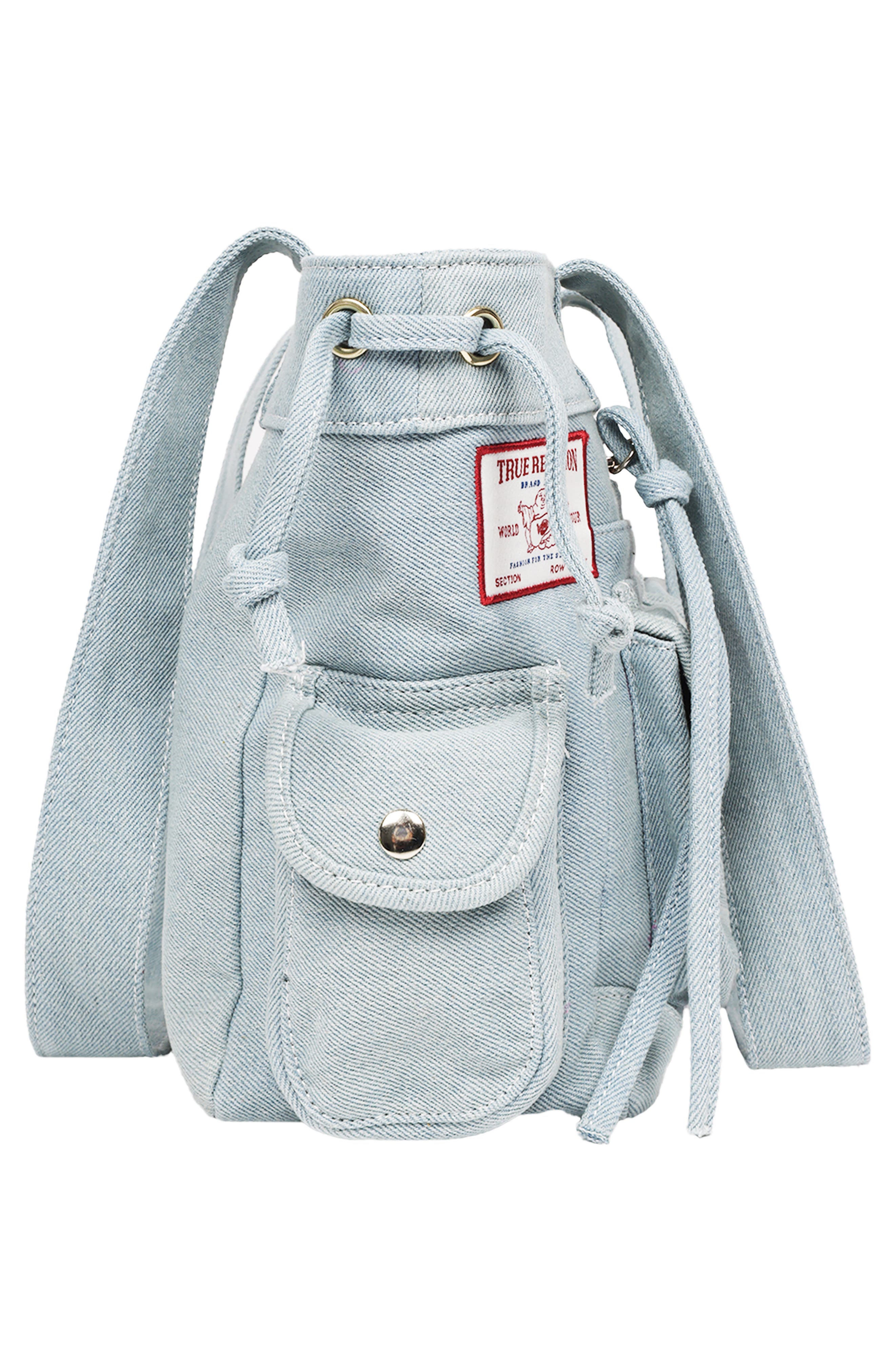 True Religion Multipatch Denim Tote, Alternate, color, Denim