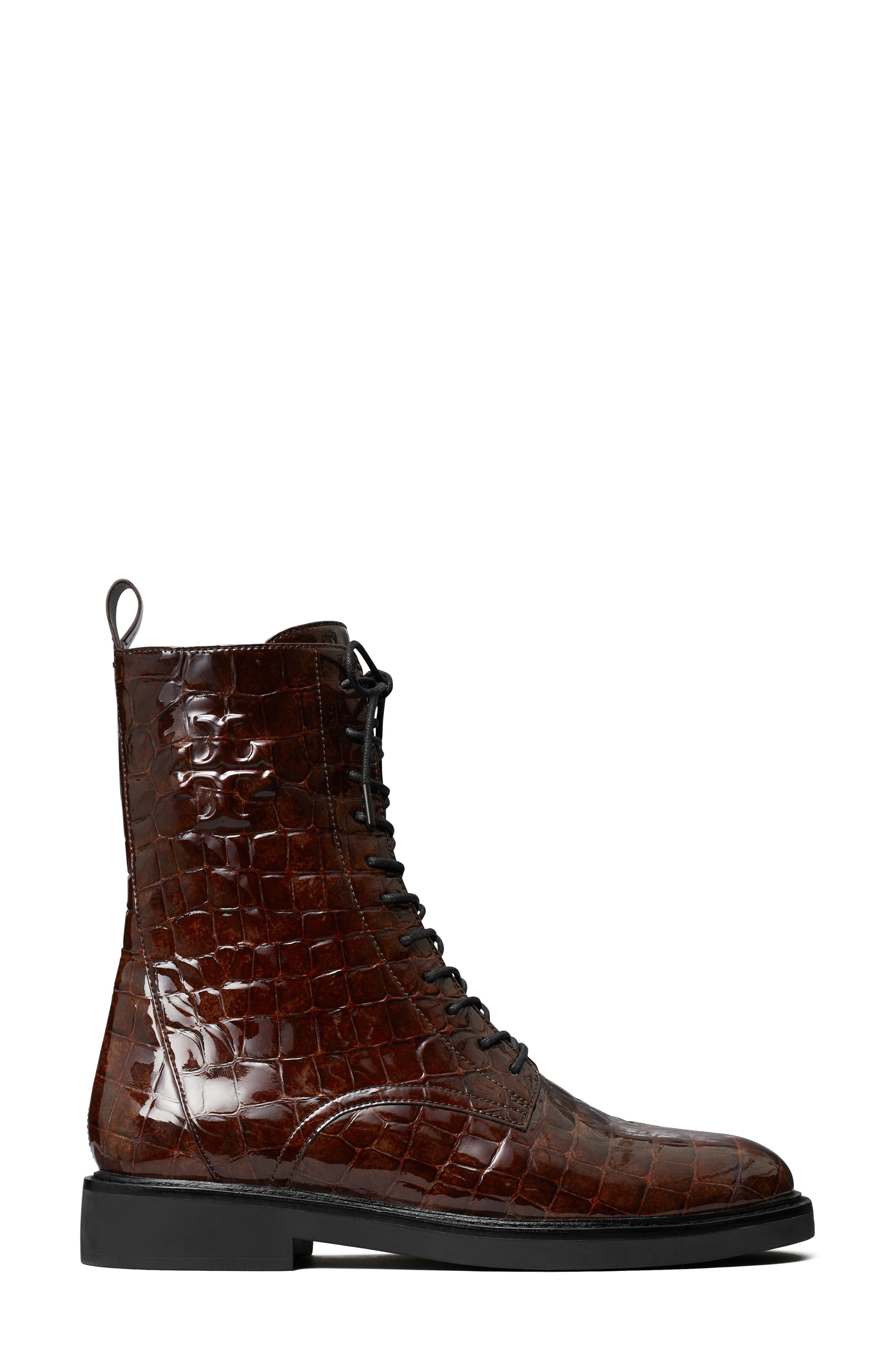 Double-T Croc Embossed Combat Boot - image 2