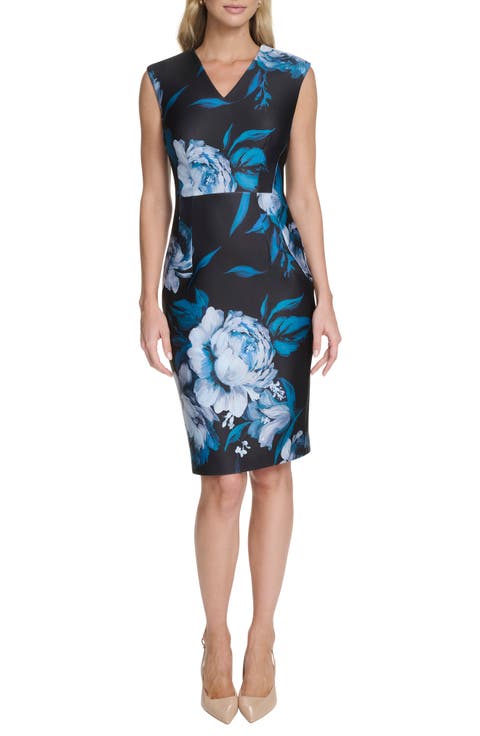 Floral Scuba Sheath Dress