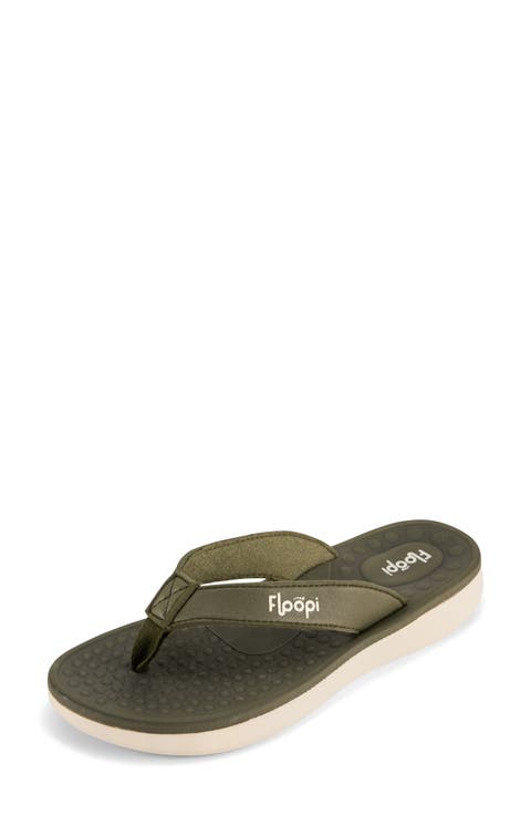 Faux Leather Thong Sandal (Women)