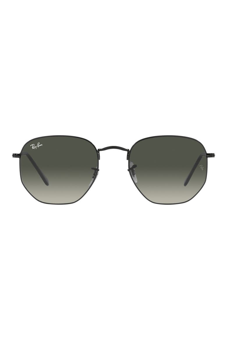 54mm Geometric Sunglasses, Main, color, BLACK
