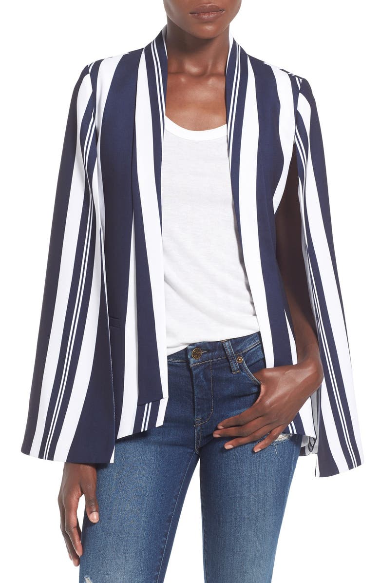 Mural Stripe Cape Blazer, Main, color, 