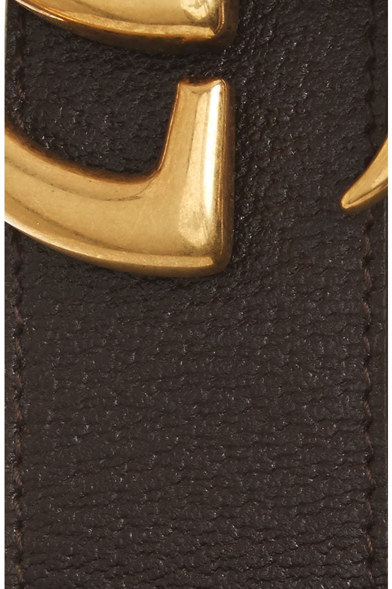 GG Logo Buckle Leather Belt, Alternate, color, DARK BROWN