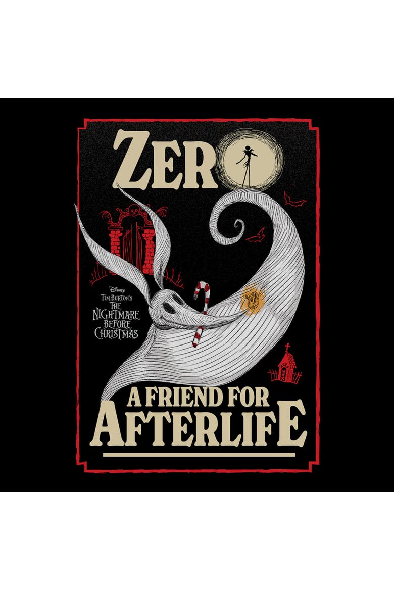 Juniors The Nightmare Before Christmas A Friend For Life Zero Poster T Shirt, Alternate, color, Black