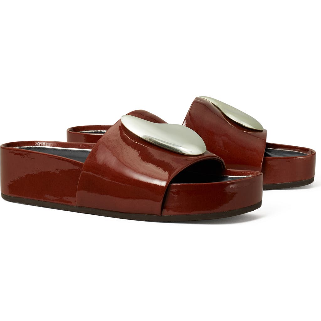 Tory Burch Patos Platform Slide Sandal In Burgundy