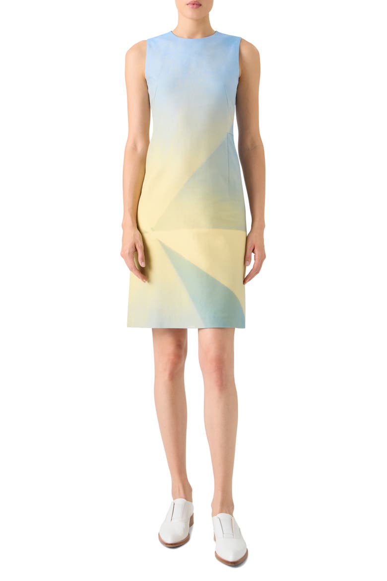 Sunbeam Double Face Silk & Cotton Blend Sheath Dress, Main, color, YELLOW MULTI
