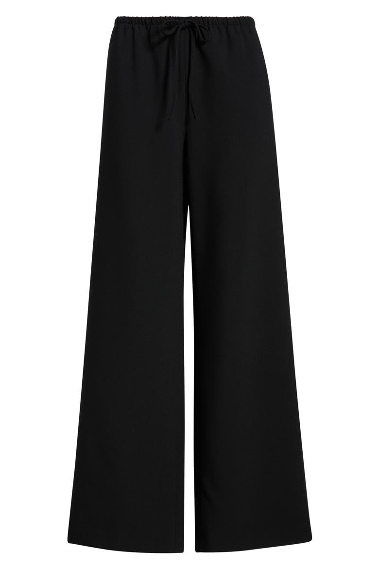 Icon Twill Pull-On Wide Leg Pants, Main, color, BLACK