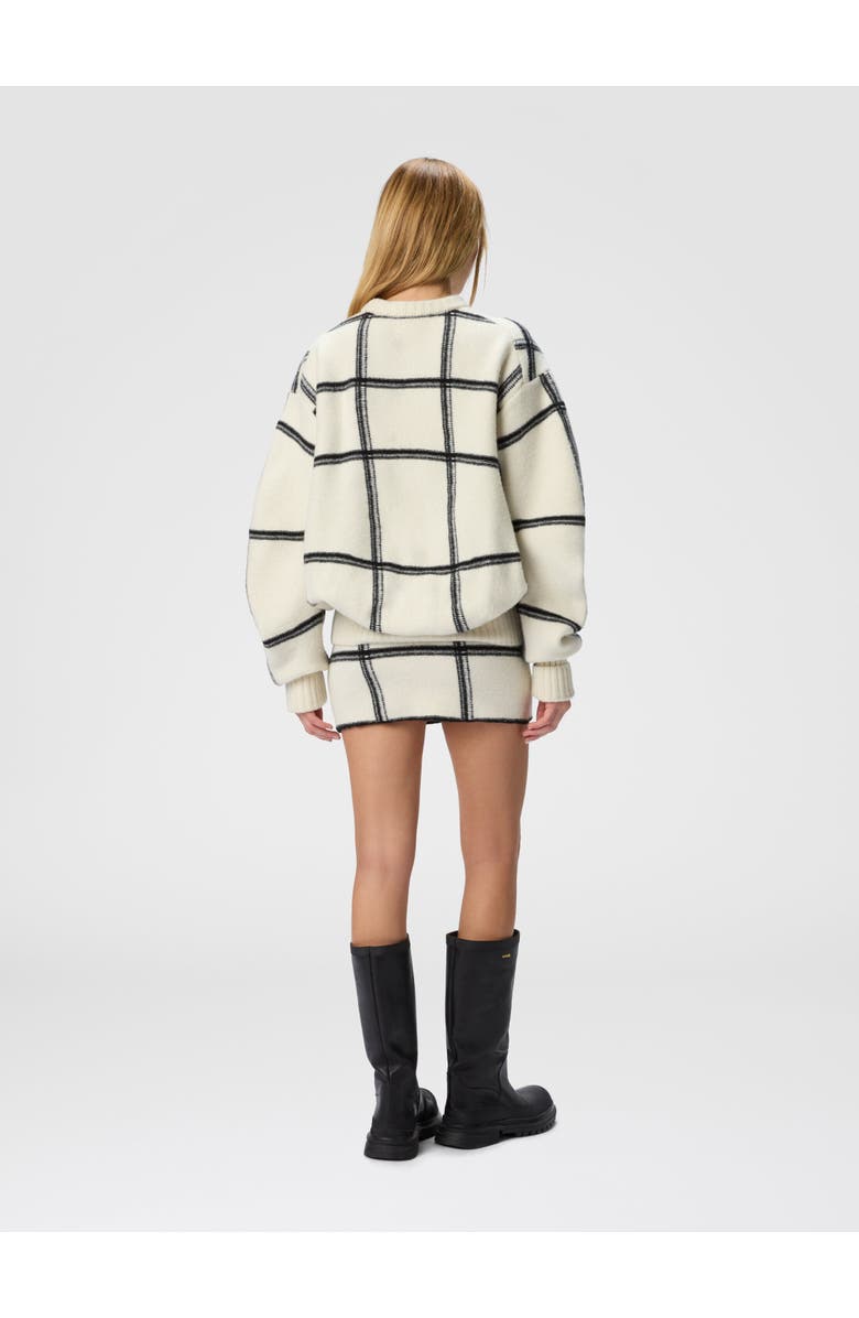 Missoni Oversized Wool Check Crew Neck Sweater, Alternate, color, White