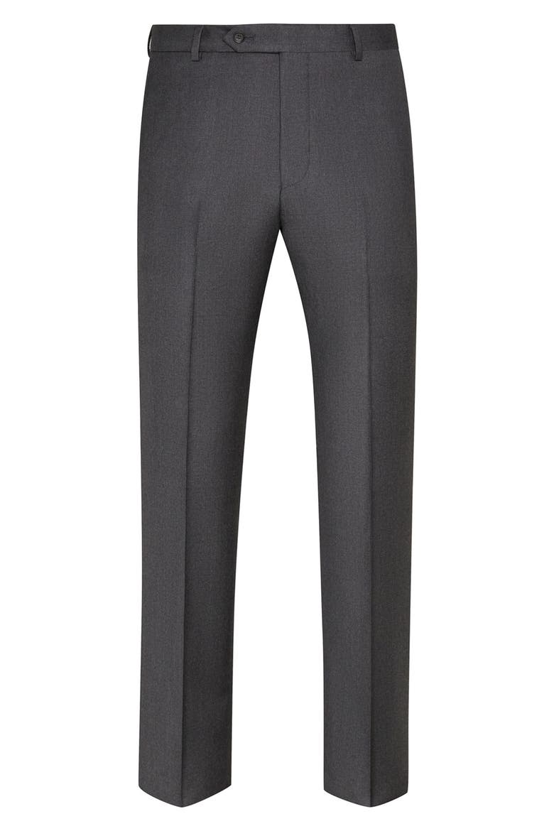 Men's Flat Front Wool Pants, Main, color, CHARCOAL