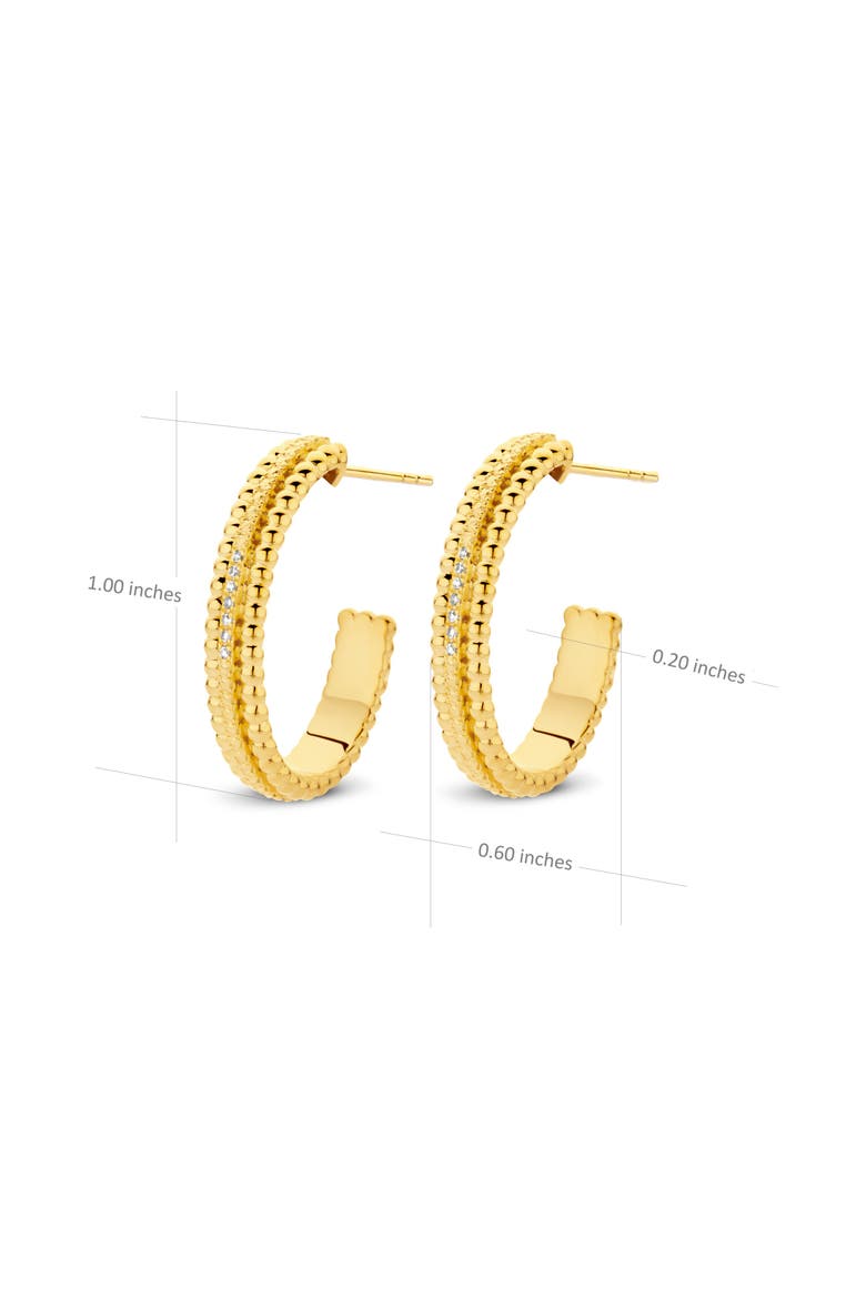 Dotty Diamond Hoops | 28 natural diamonds | 925 Sterling Silver | Earrings | Pin | Yellow 18k-Gold Plated, Alternate, color, Yellow 18k Gold Plated