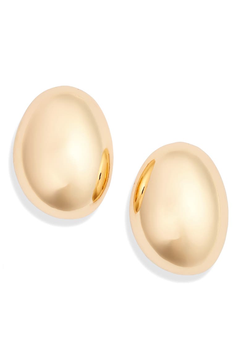 Puffy Oval Button Stud Earrings, Main, color, GOLD