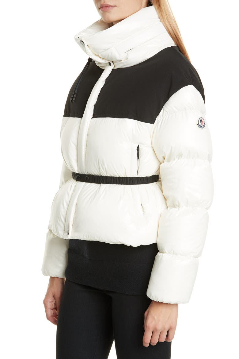 Nil Colorblock Quilted Down Puffer Jacket, Alternate, color, WHITE