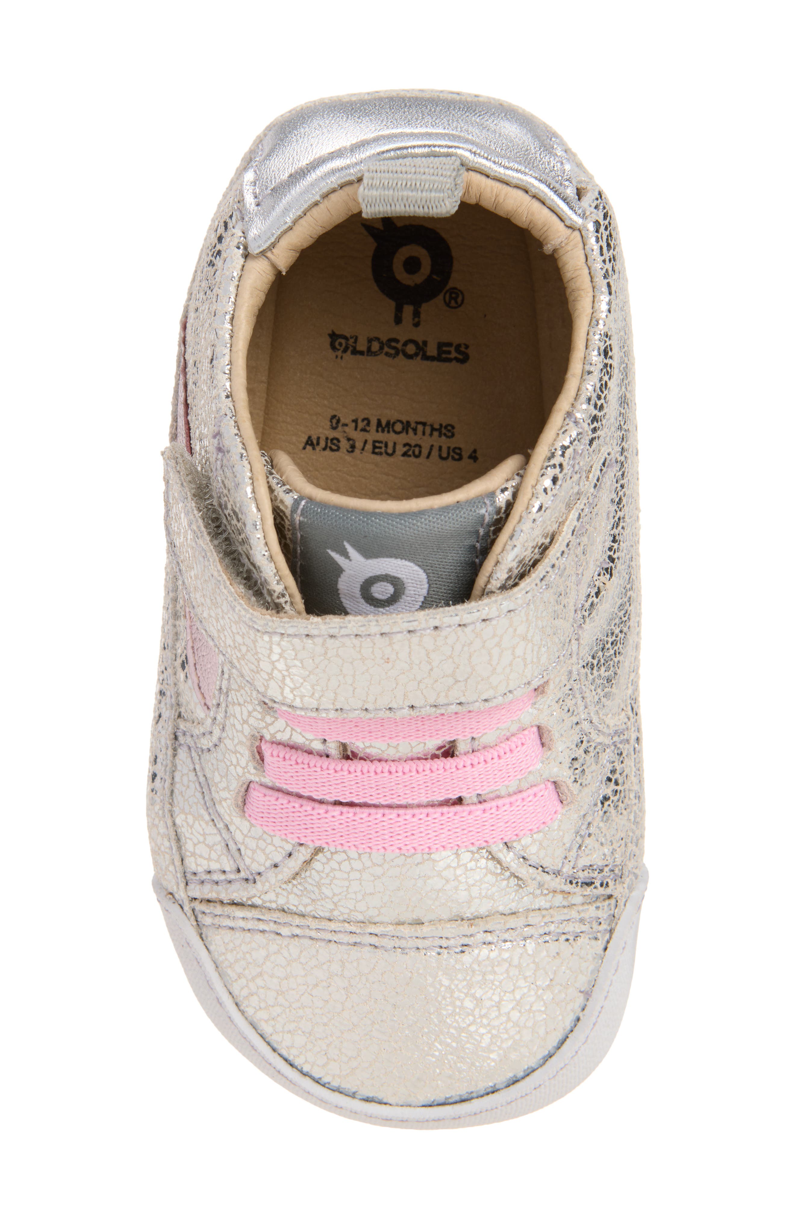 Kids' First Wave Leather Sneaker, Alternate, color, SILVER CRACKLE
