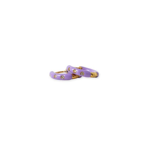 Enamel Diamond Hypoallergenic Hoop Earrings