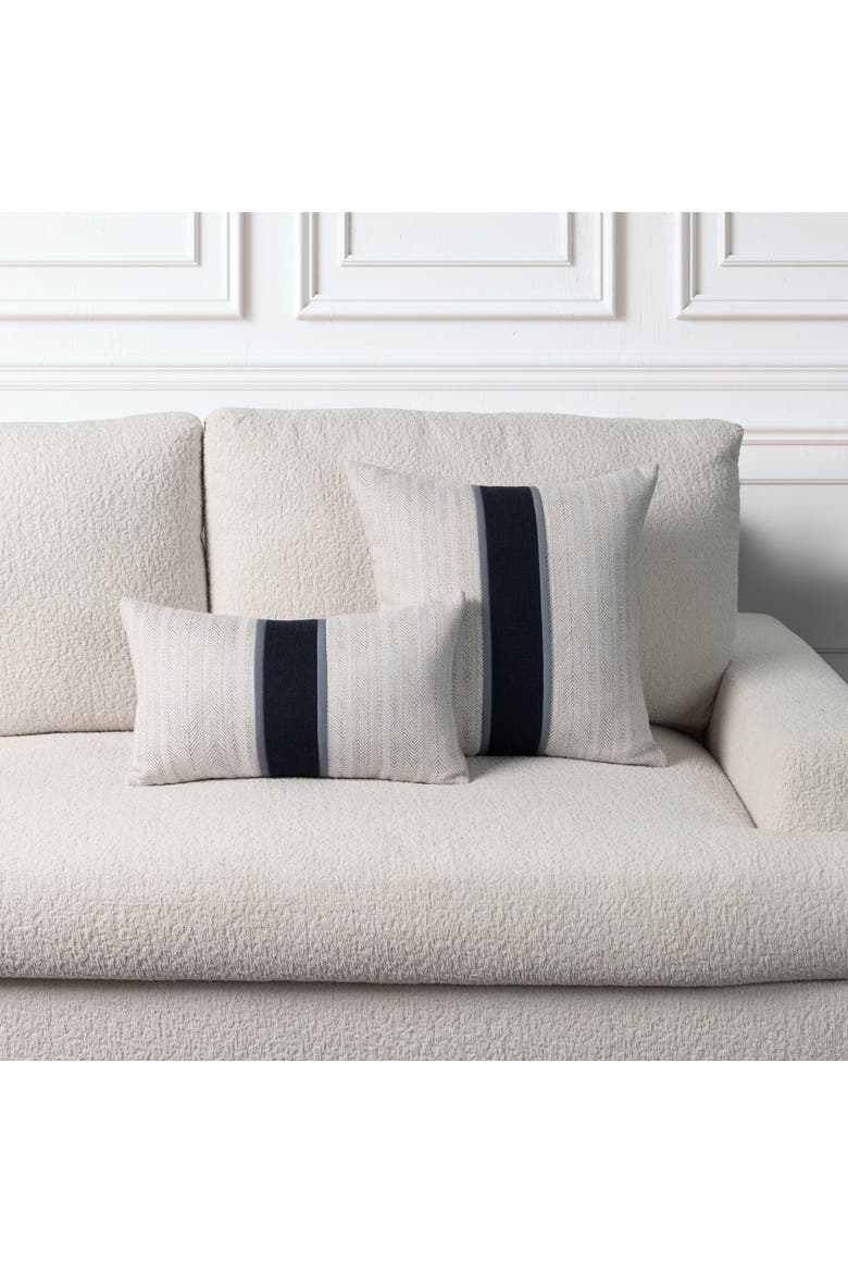 Meridian Center Band Indoor & Outdoor Woven Accent Pillow & Insert, Alternate, color, Pebble
