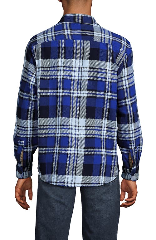 Lands' End Authentic Flannel Shirt With Corduroy Collar