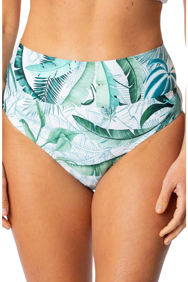 Barbara Convertible High Waist Swim Briefs, Main, color, WHITE