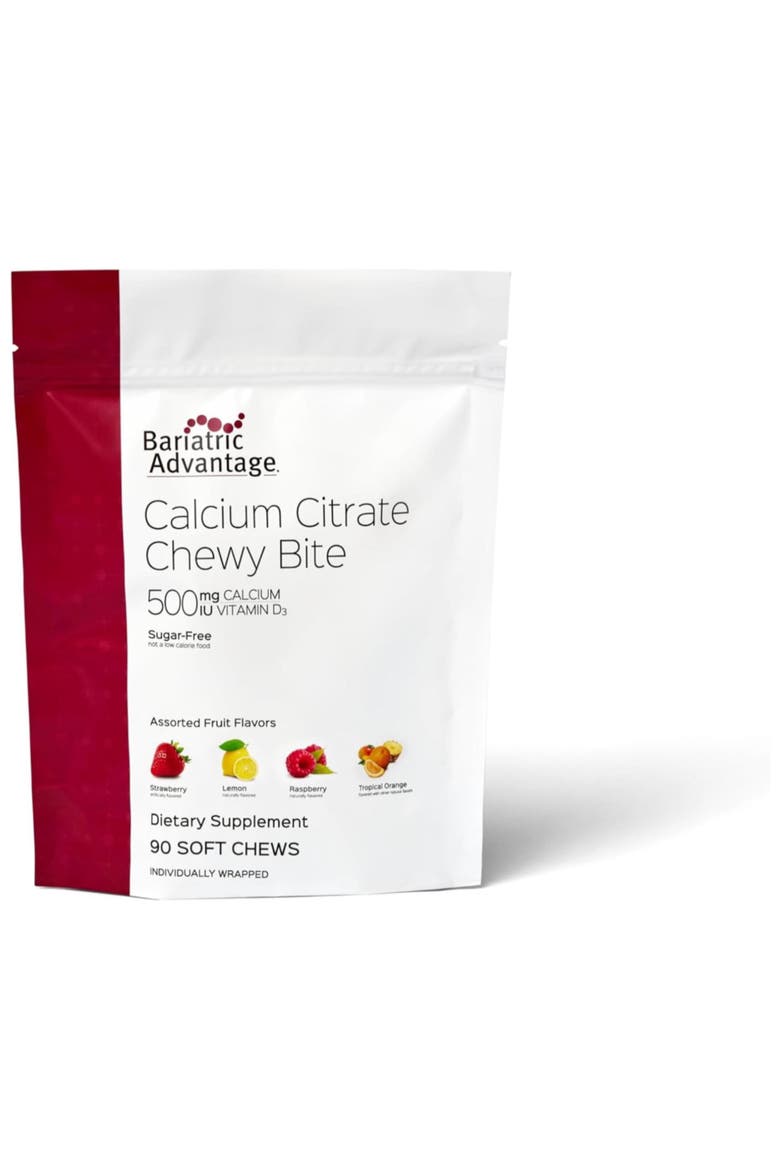 Calcium Citrate Chewy Bites 500mg with Vitamin D3 Assorted Fruit - 90 Count, Main, color, None