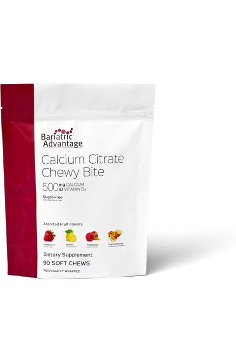 Calcium Citrate Chewy Bites 500mg with Vitamin D3 Assorted Fruit - 90 Count