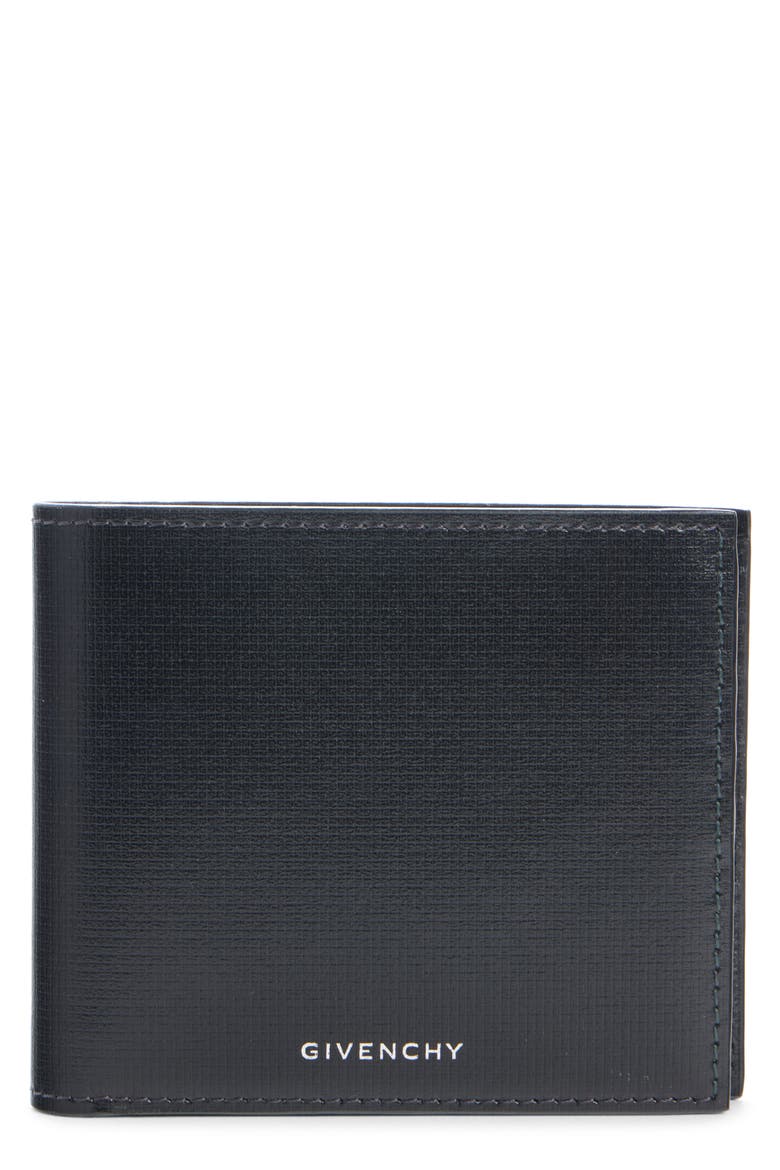 4G Logo Embossed Leather Bifold Wallet, Main, color, BLACK