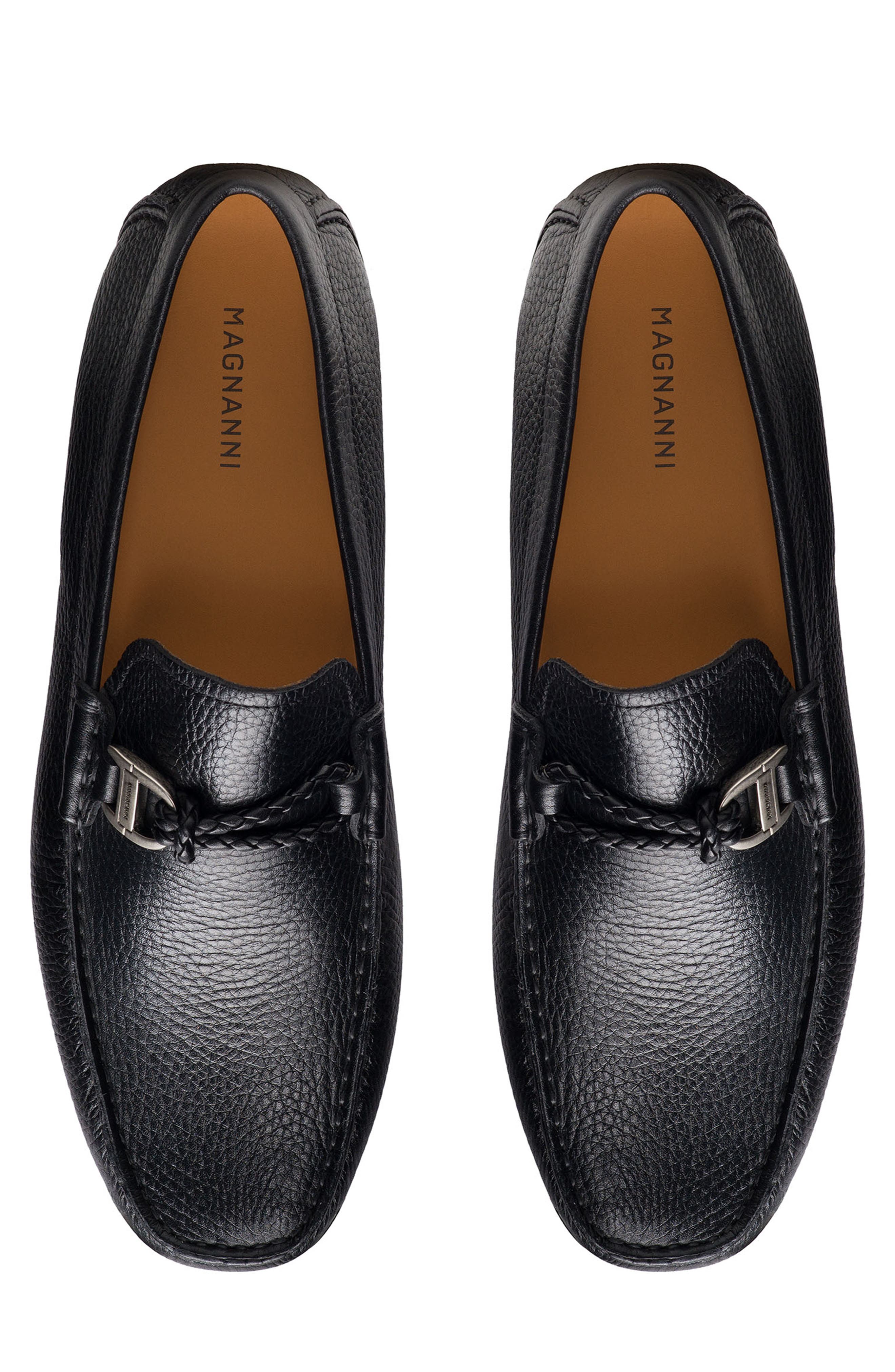 Magnanni Monterey Braid Bit Loafer, Alternate, color, Tumbled Black