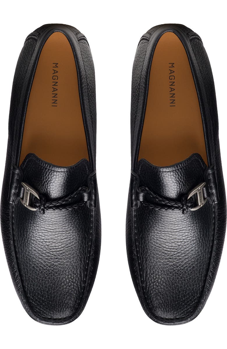 Magnanni Monterey Braid Bit Loafer, Alternate, color, Tumbled Black