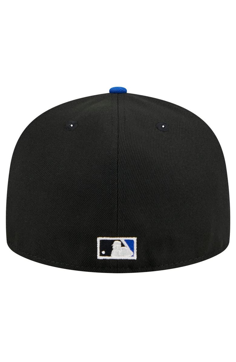New Era Men's New Era Black New York Mets Shadow Stitch 59FIFTY Fitted Hat, Alternate, color,