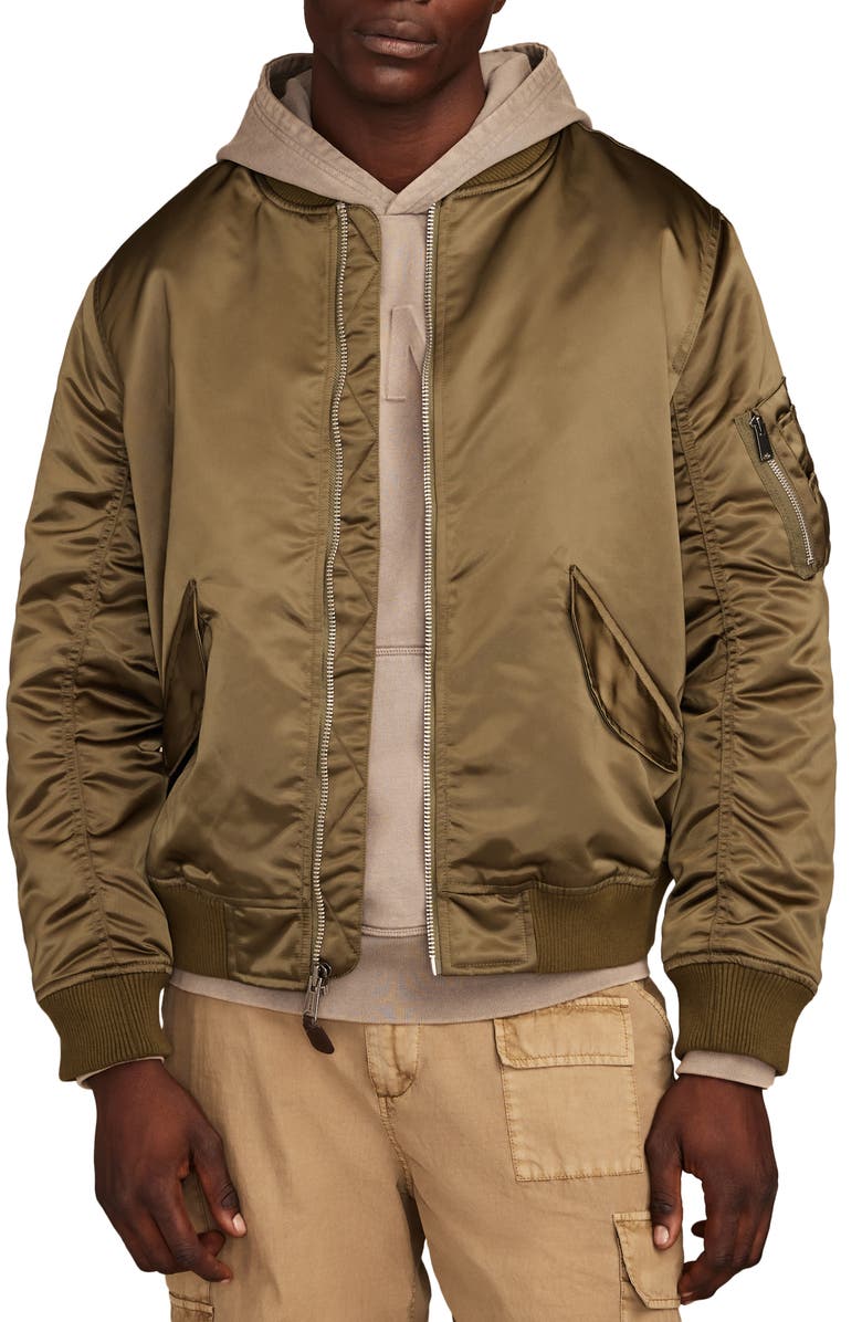 Lucky Brand Army X Zip-Up Bomber Jacket, Main, color, 