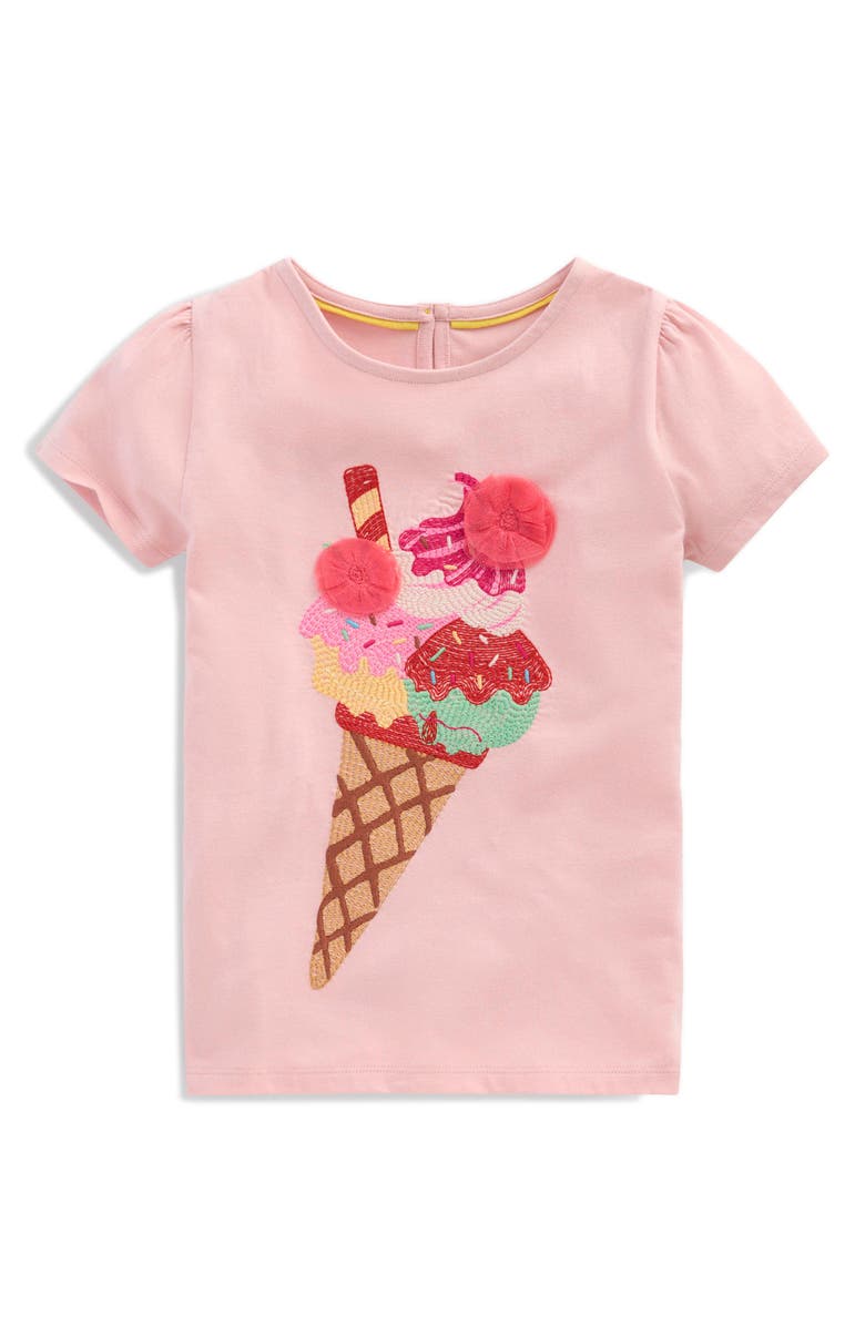 Mini Boden Kids' Superstitch Ice Cream Puff Sleeve T-Shirt, Main, color, Pink Ice Cream