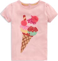 Mini Boden Kids' Superstitch Ice Cream Puff Sleeve T-Shirt