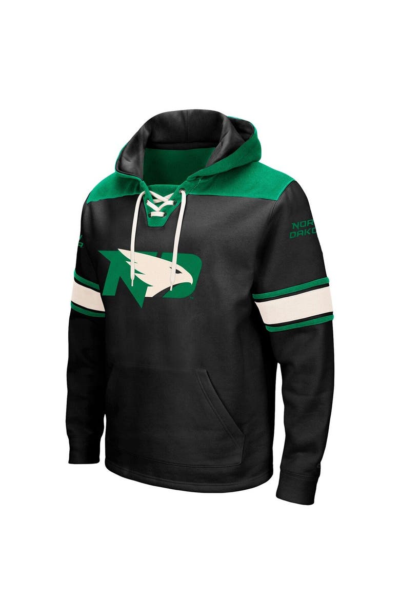 COLOSSEUM Men's Colosseum Black North Dakota 2.0 Lace-Up Pullover Hoodie, Alternate, color, 