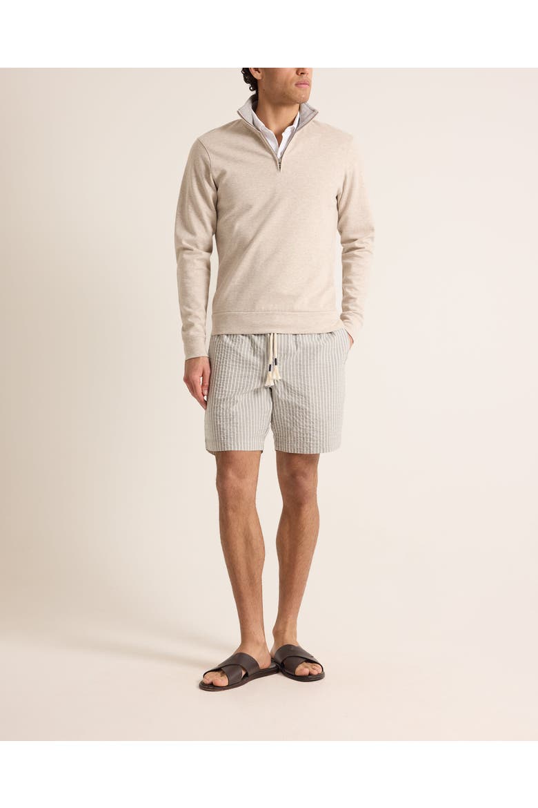 Isar Cashmere Classic Fit Cashmere Blend Half Zip, Alternate, color, BISCUIT MELANGE