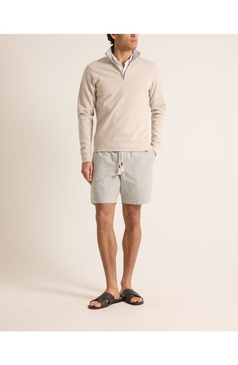 Orlebar Brown Isar Cashmere Classic Fit Cashmere Blend Half Zip, Alternate, color, Biscuit Melange